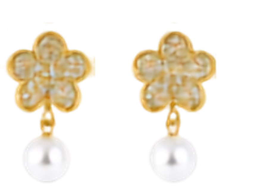 Boucles d'Oreilles Fleur Strass