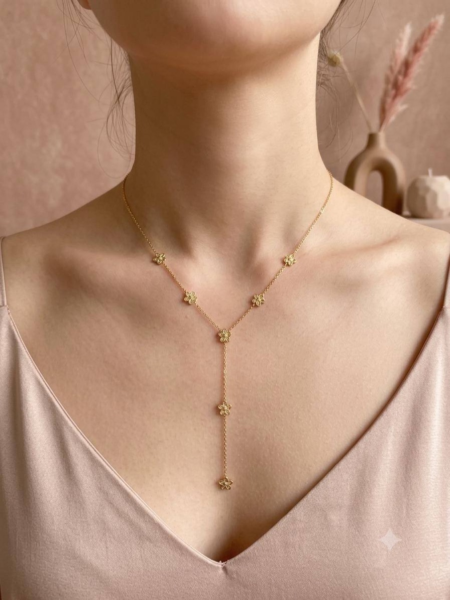 Collier Sautoir Fleurs